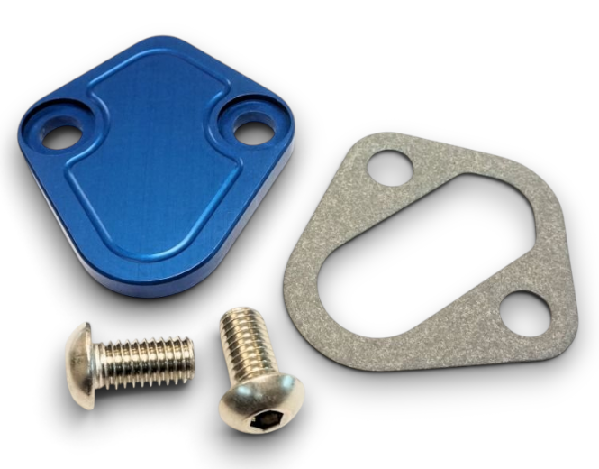Fuel Pump Block-Off Plate Blue