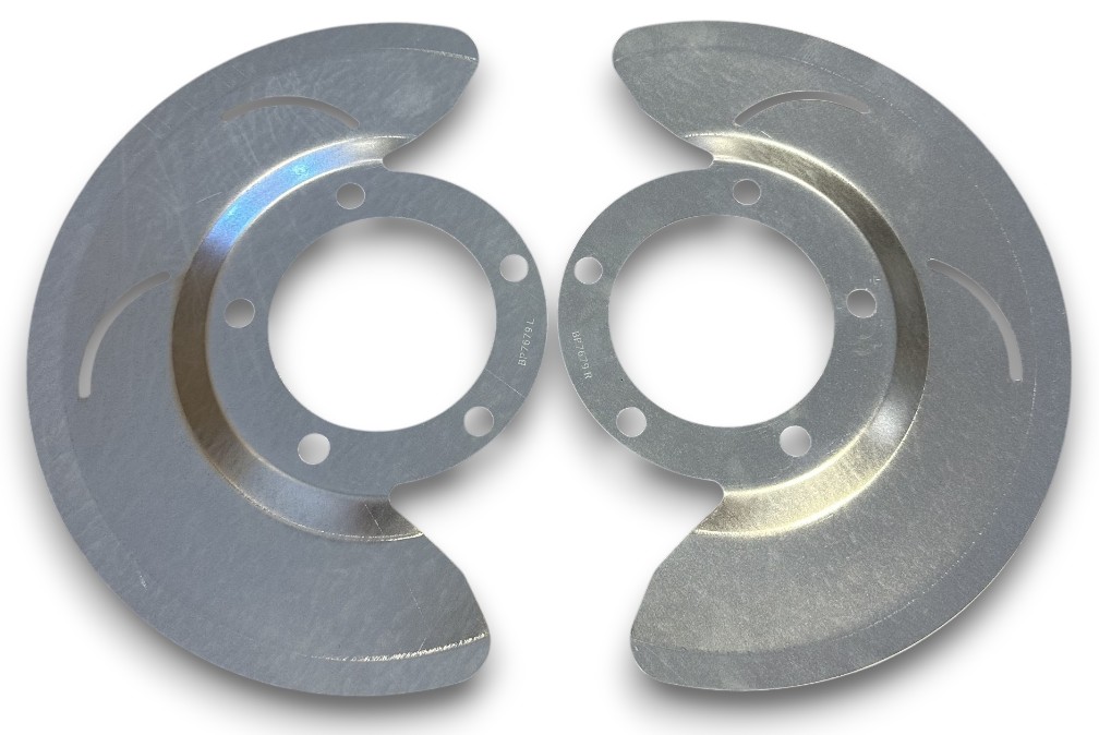 1976-79 D44 4wd Galvanized Disc Brake Dust Shields - PAIR