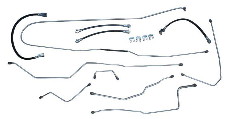 1966 - 67 Bronco Dana 30 OE Hard Brake Line/Rubber Hose Set