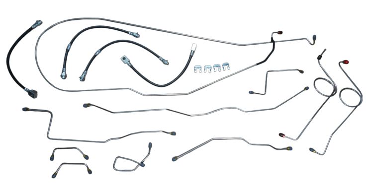 1967 - 71.5Bronco Dana 30 OE Hard Brake Line/Rubber Hose Set