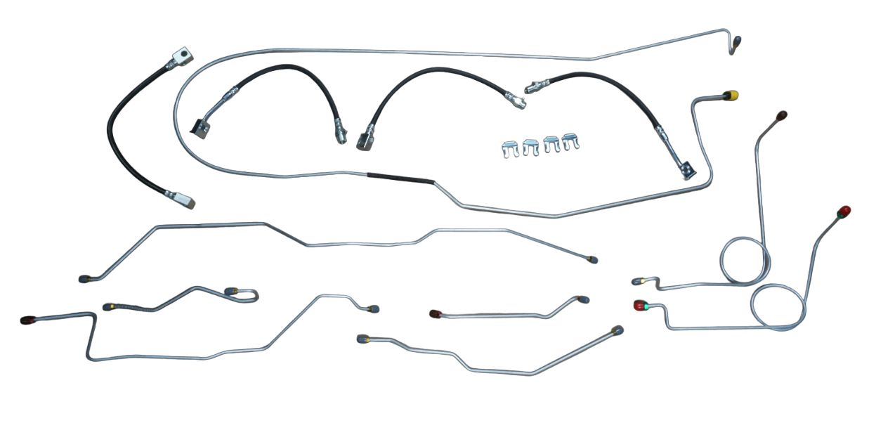 1976-77 Bronco Dana 44 OE Hard Brake Line/Rubber Hose Set