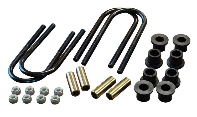 1966-77 Ford Bronco Rear Spring Install Kit, Black & U-Bolts