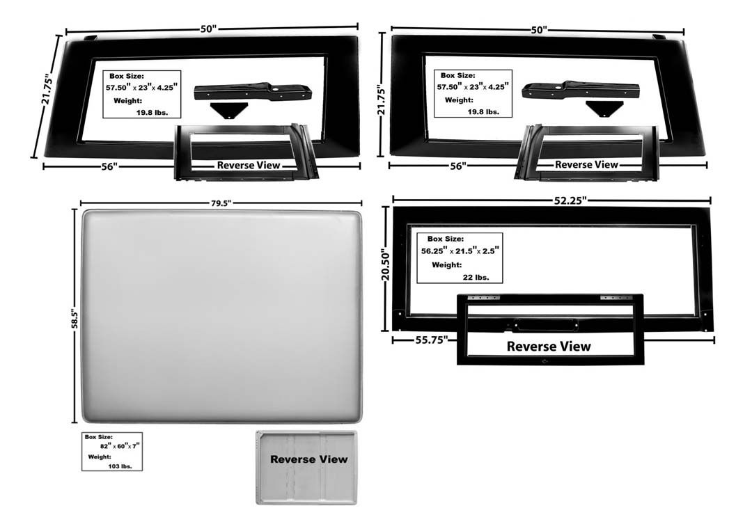 1966-1977 Ford Bronco, Complete Full Top Kit Dynacorn Brand