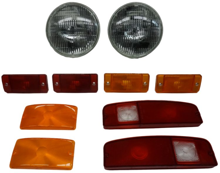 1970-1977 Ford Bronco Complete Headlight & Lense Kit (Amber)