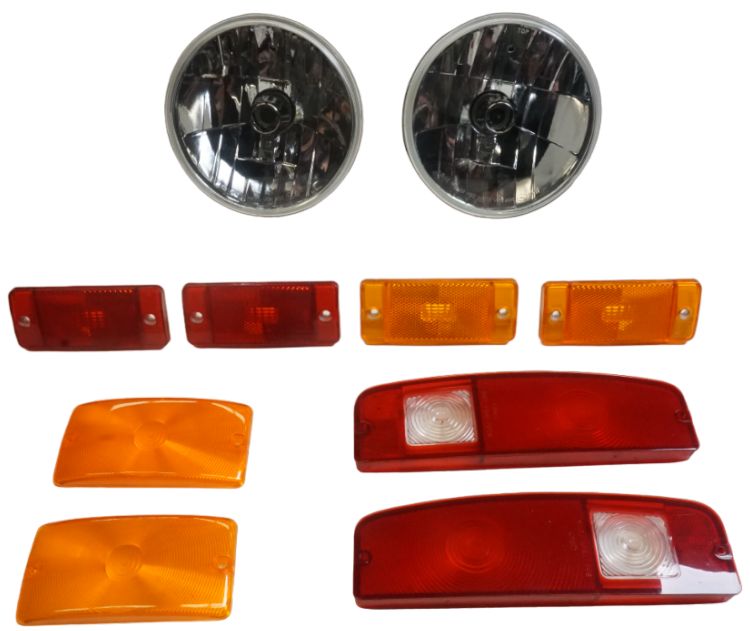 1970-1977 Ford Bronco Complete Headlight & Lense Kit (Amber)