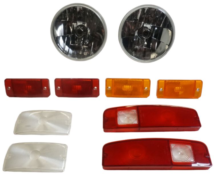 1970-1977 Ford Bronco Complete Headlight & Lense Kit (Clear)