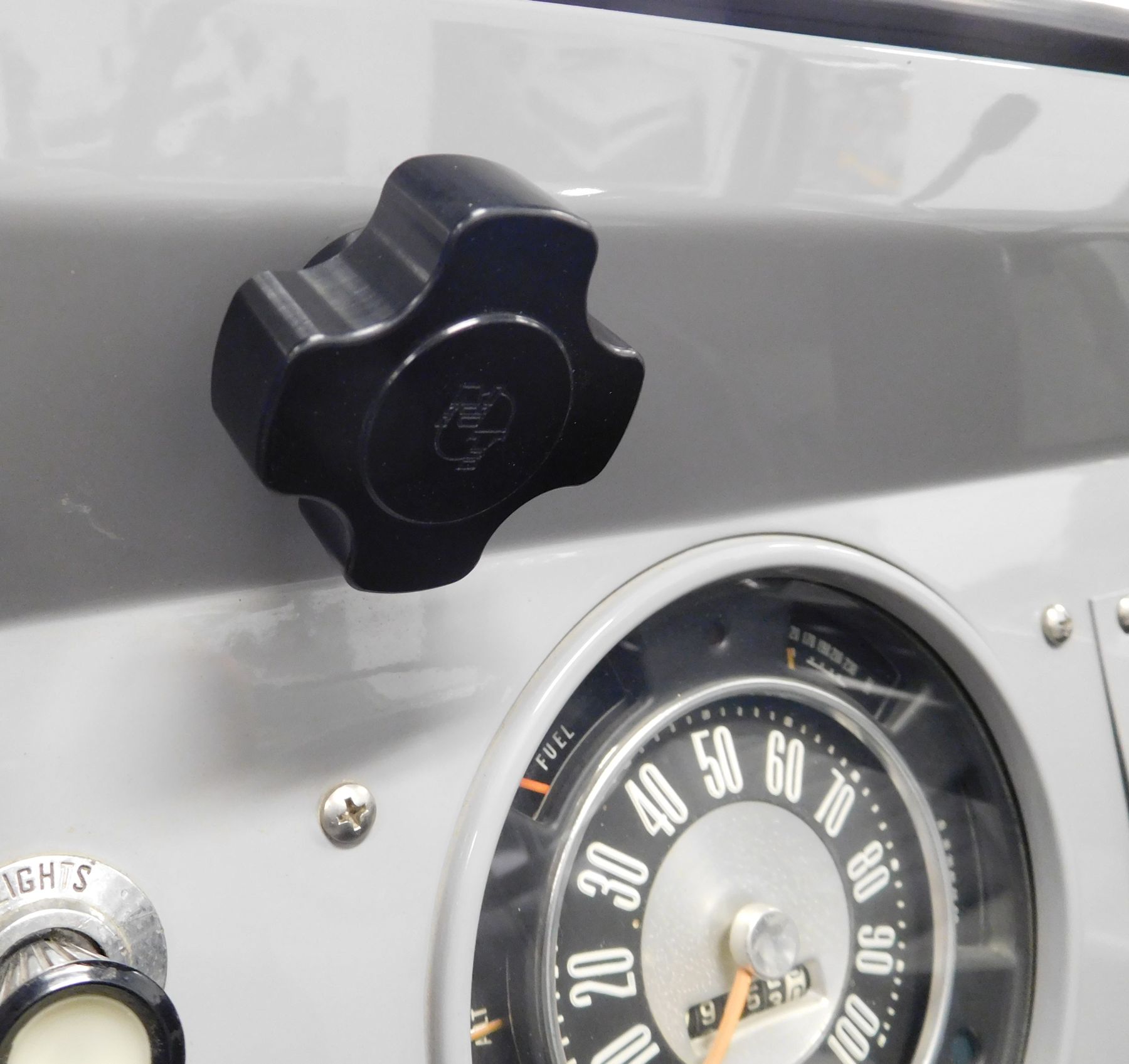 66 to 77 Bronco Billet Black Windshield Knobs