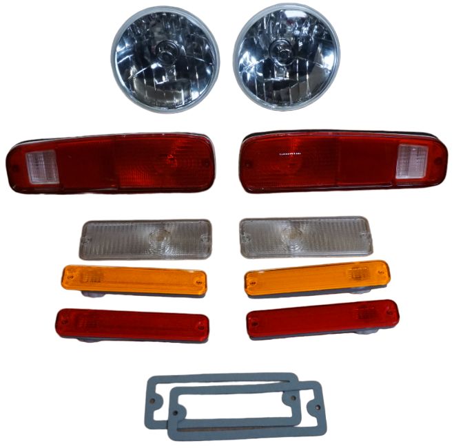 1973-1974 Ford F-Series Complete Headlight & Lense Kit (Clear) Kit