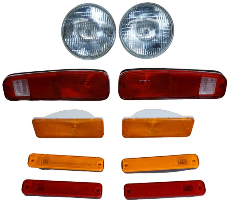 1973-1977 Ford F-Series Complete Headlight & Lense Kit (Amber) Kit