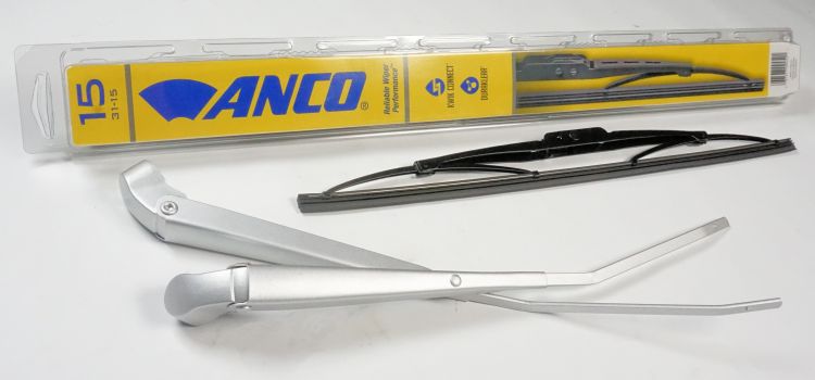 1973-1979 Ford Bronco and F Series Truck Wiper Arms/Blades Combo Kit, Satin Finish