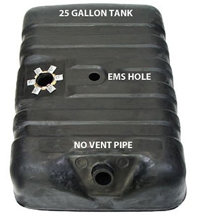 Gas Tank, 25.5 Gallon Plastic 80-83