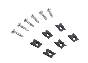 66-77 Bronco Headlight Trim Door Screws & Clip Set Stainless Steel  (12 Piece Kit)