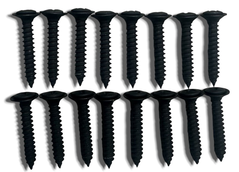 Complete Bronco Threshold Moulding Screws, (16) Black