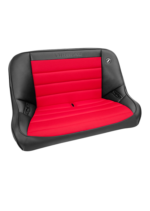 Corbeau Baja SS Bench, Black Vinyl/Red Cloth 40