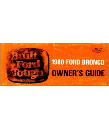 1980 Ford Bronco Owners Manual