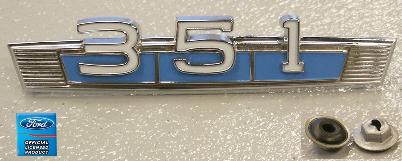 1966-1977 Ford Bronco 351 Emblem, Blue