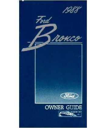 1988 Ford Bronco Owners Manual