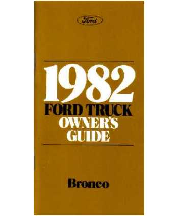 1982 Ford Bronco Owners Manual