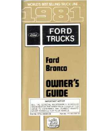 1981 Ford Bronco Owners Manual