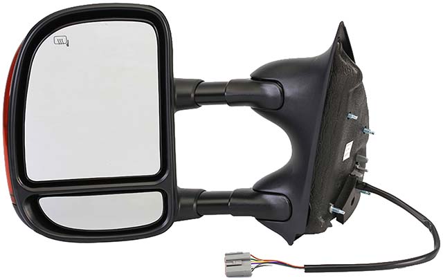 2002-2008 Ford Super Duty Side View Mirror - Left Power, Heated, Tele, Fold, Dual Arms with Signal