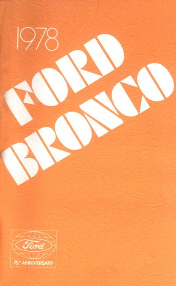 1978 Ford Bronco Owners Manual