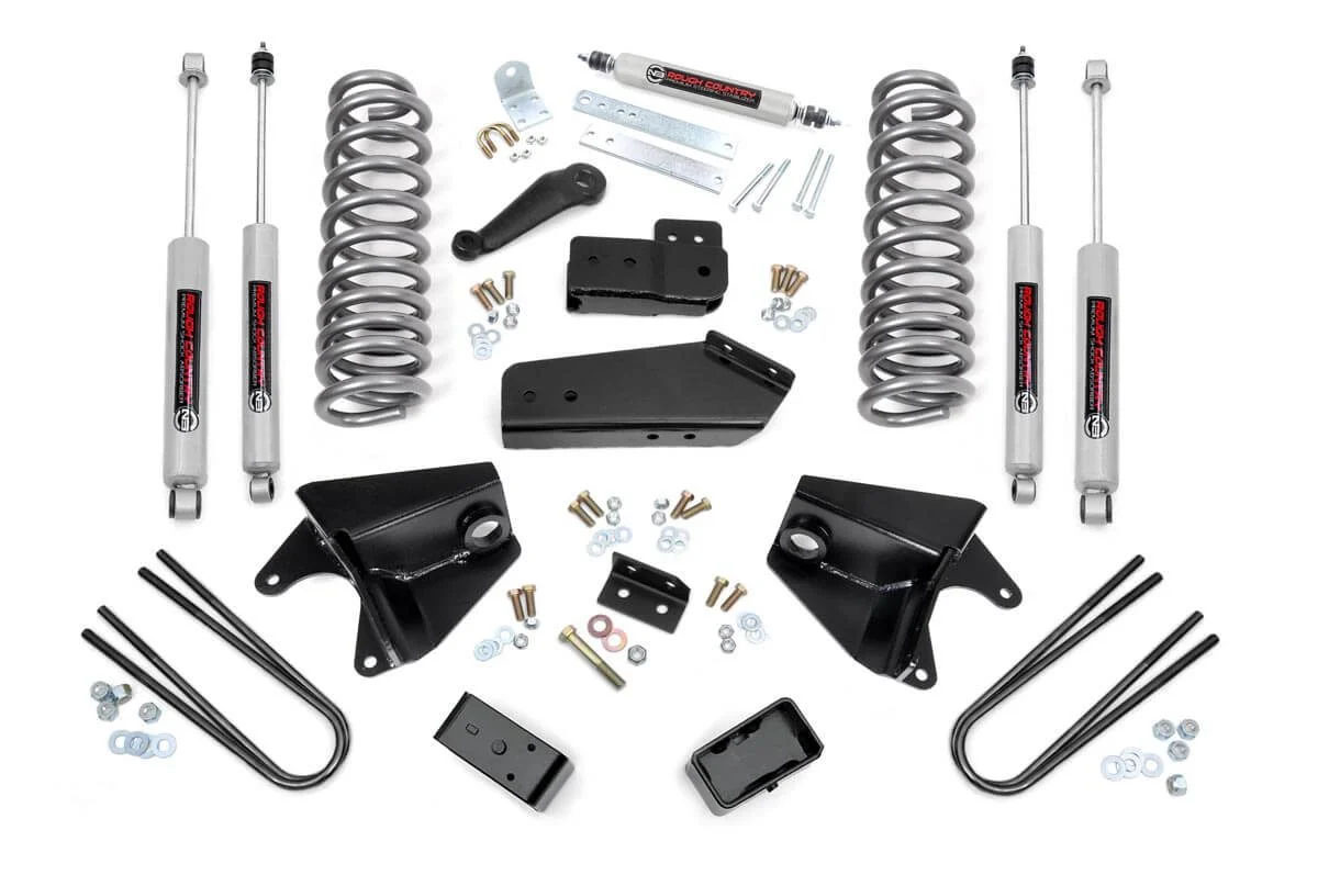 80-96 Bronco 4 Inch Lift Kit w/Blocks - Rough Country Suspension