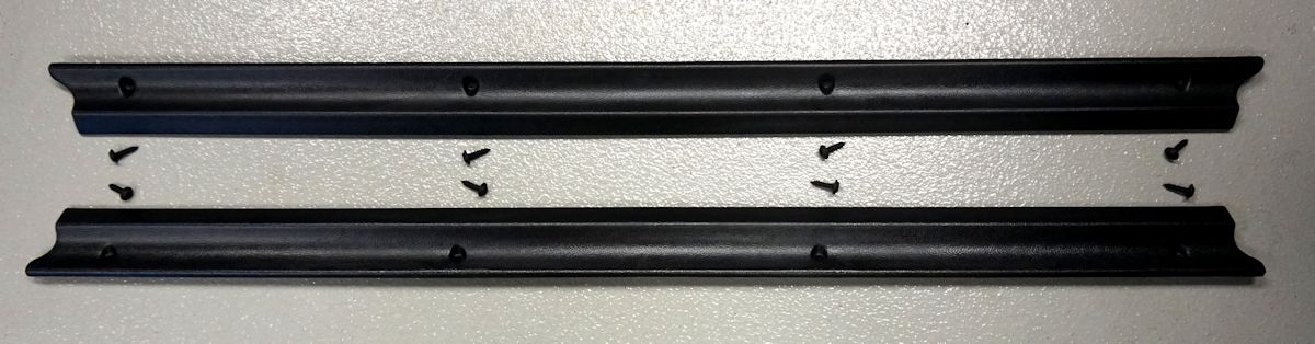 83-11 Door Sill Plates Black Plastic Pair