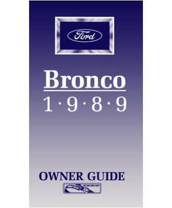 1989 Ford Bronco Owners Manual