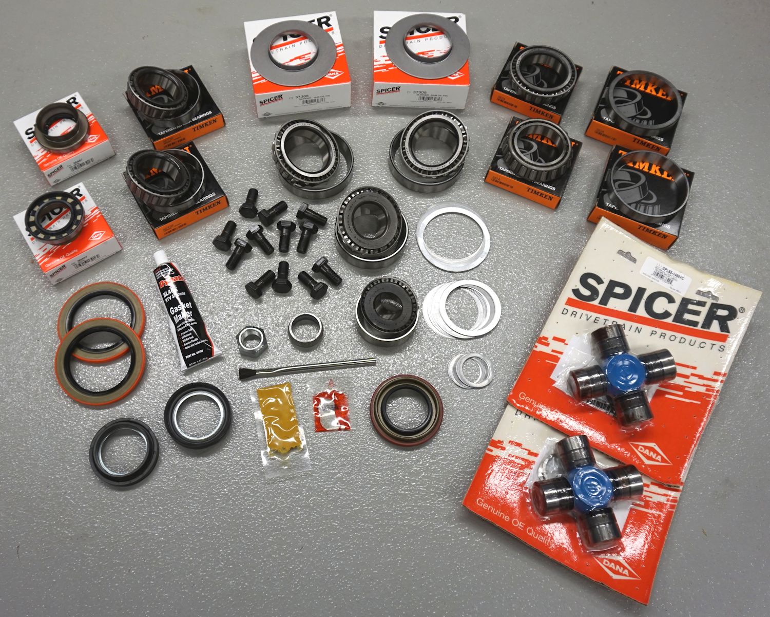 1988-98 D60 Complete Axle Bearing & Seal Kit, Timken Bearings