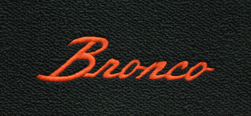 Bronco Script Embroidered Logo For Floor Mat kit