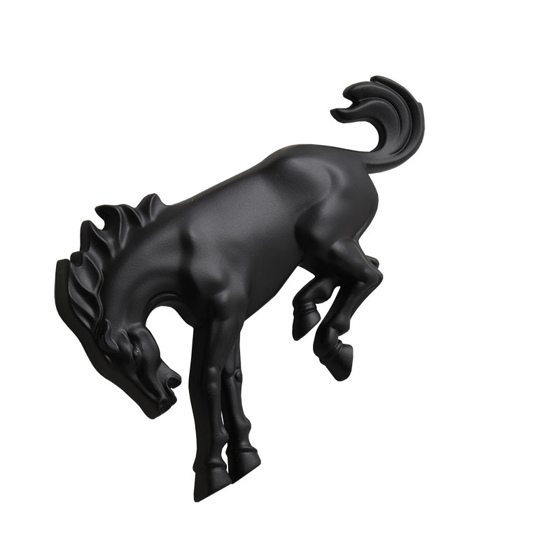 Bronco Horse Emblem Peel & Stick Black