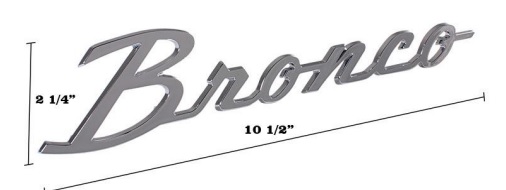 1966-26 Bronco Fender Emblem - Chrome Peel and Stick Design