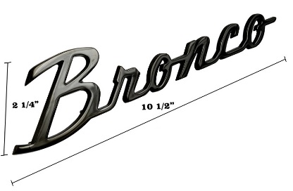 1966-26 Bronco Fender Emblem - Black Chrome Peel and Stick Design