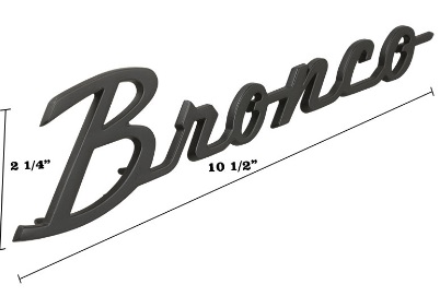 1966-26 Bronco Fender Emblem - Black Satin  Peel and Stick Design