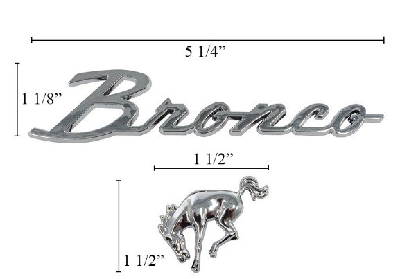 Bronco Script & Horse Peel & Stick Chrome