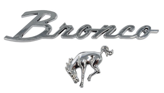 Bronco Script & Horse Peel & Stick Chrome