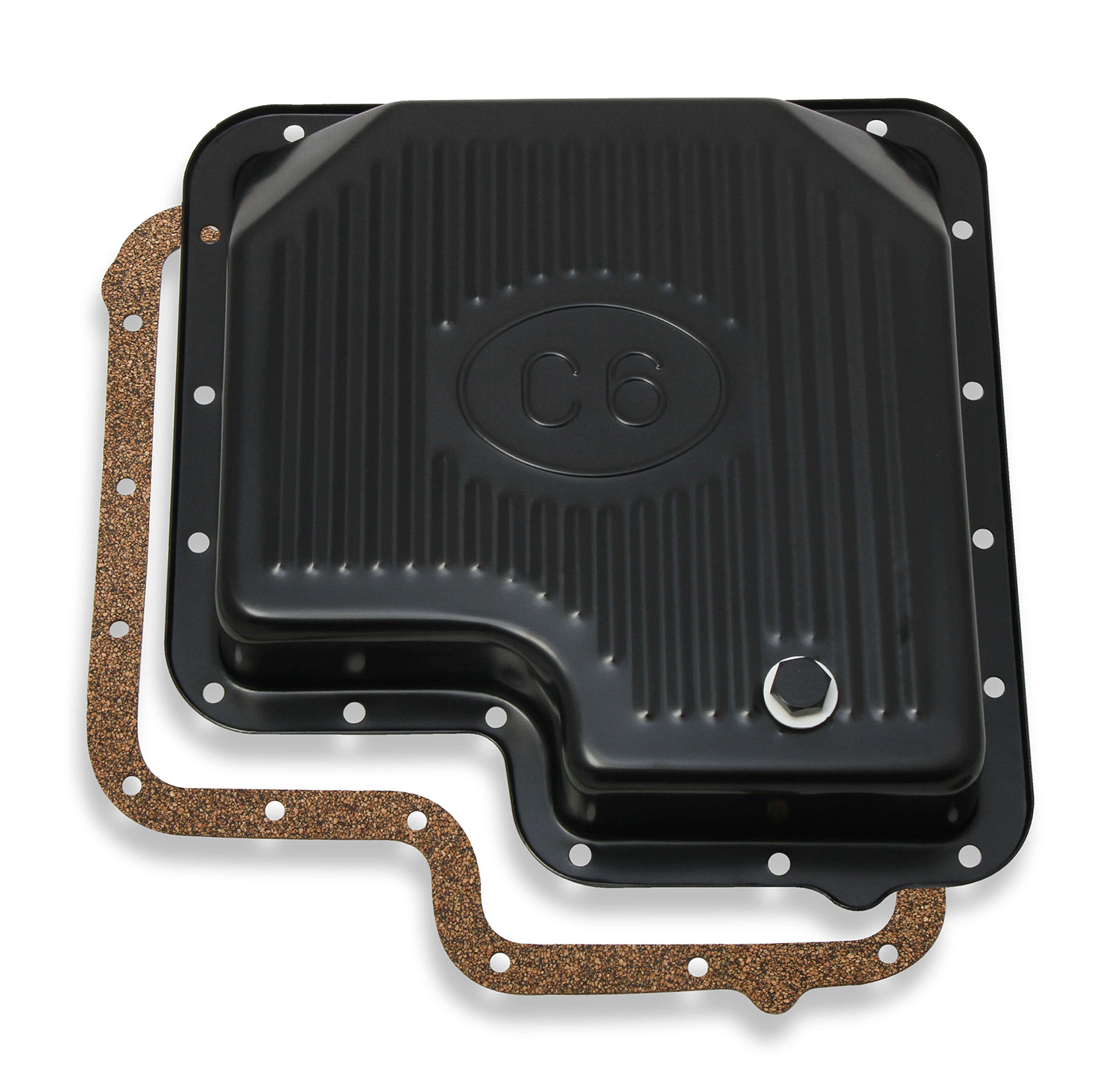 C6 Transmission Oil Pan - BLACK STEEL With Fiber Gasket