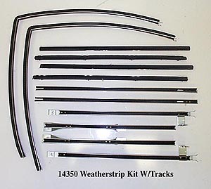 1966-1977 Ford Bronco Window Weatherstrip Felt Kit with Tracks (12 Piece)