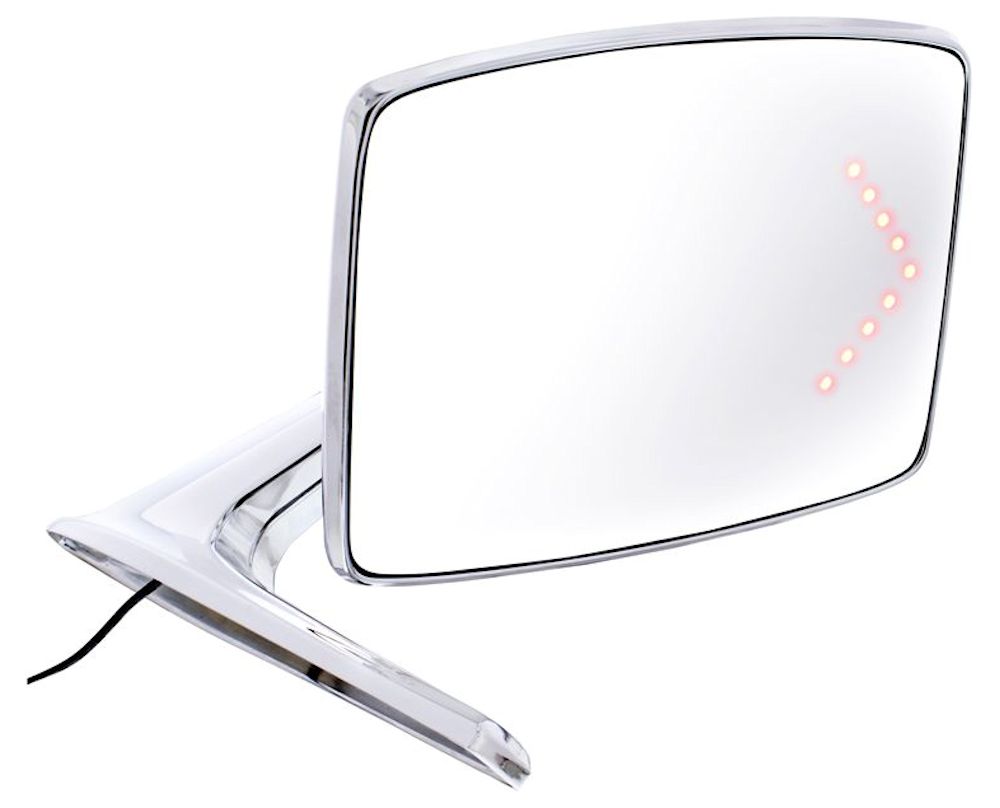 Chrome Exterior Mirror W/LED Turn Signal For 1966-77 Ford Bronco & 1967-79 Truck