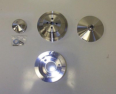 High Water Flow Billet Aluminium Pulley 4 Piece Set