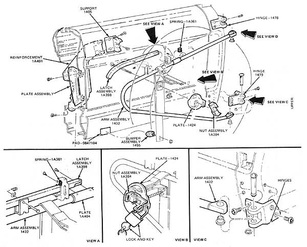 1980-1988 Ford Bronco Tailgate Catch Latch,-Broncograveyard.com