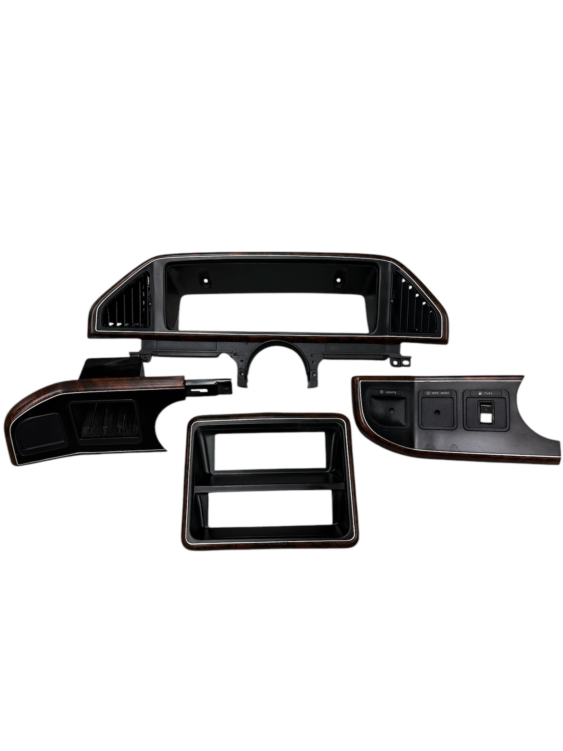 1987-91 Ford Bronco/F-Series Instrument Cluster,Radio 2 Lower Bezel Woodgrain Set
