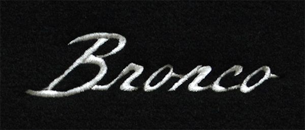 Bronco Script Embroidered Logo For Floor Mat kit