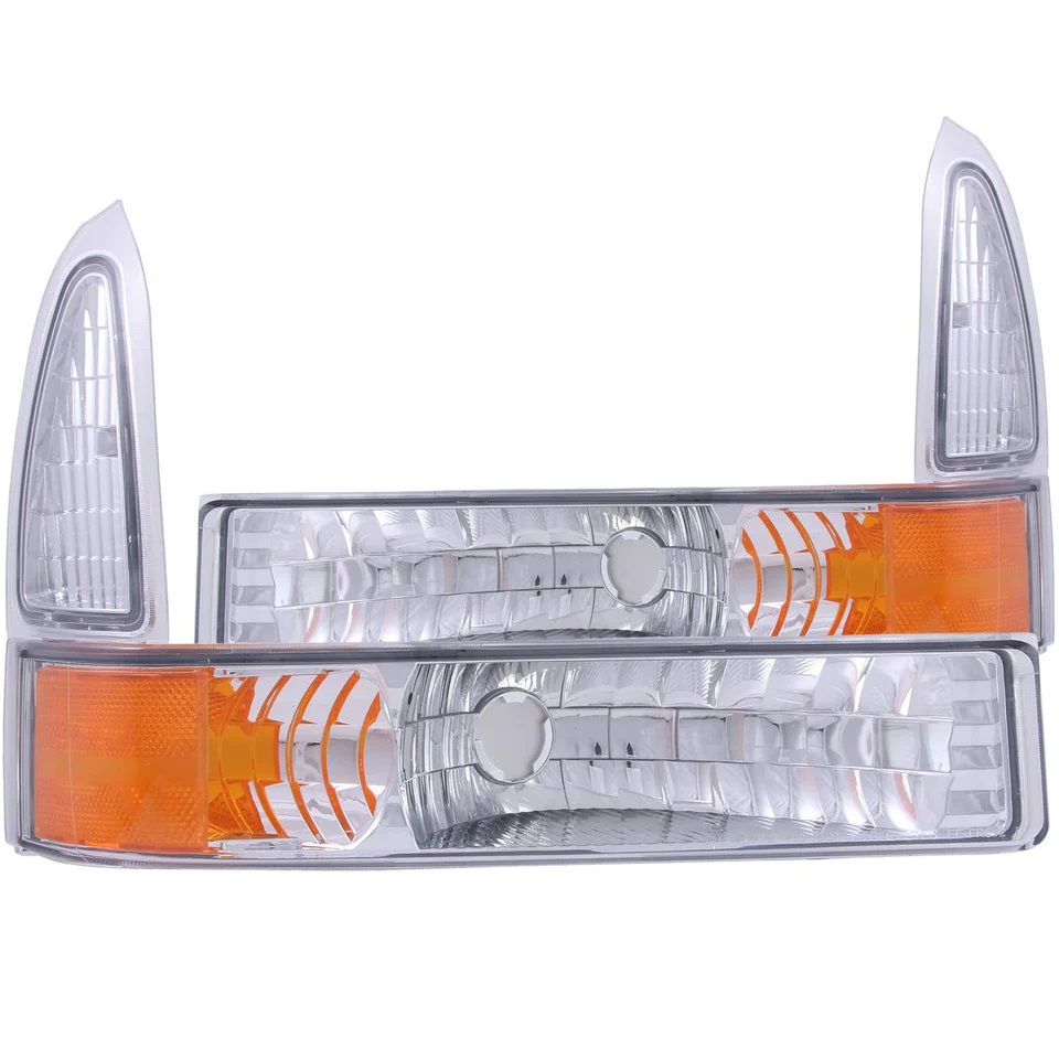 1999-04 Ford Super Duty Parking & Signal Lights - Chrome & Amber