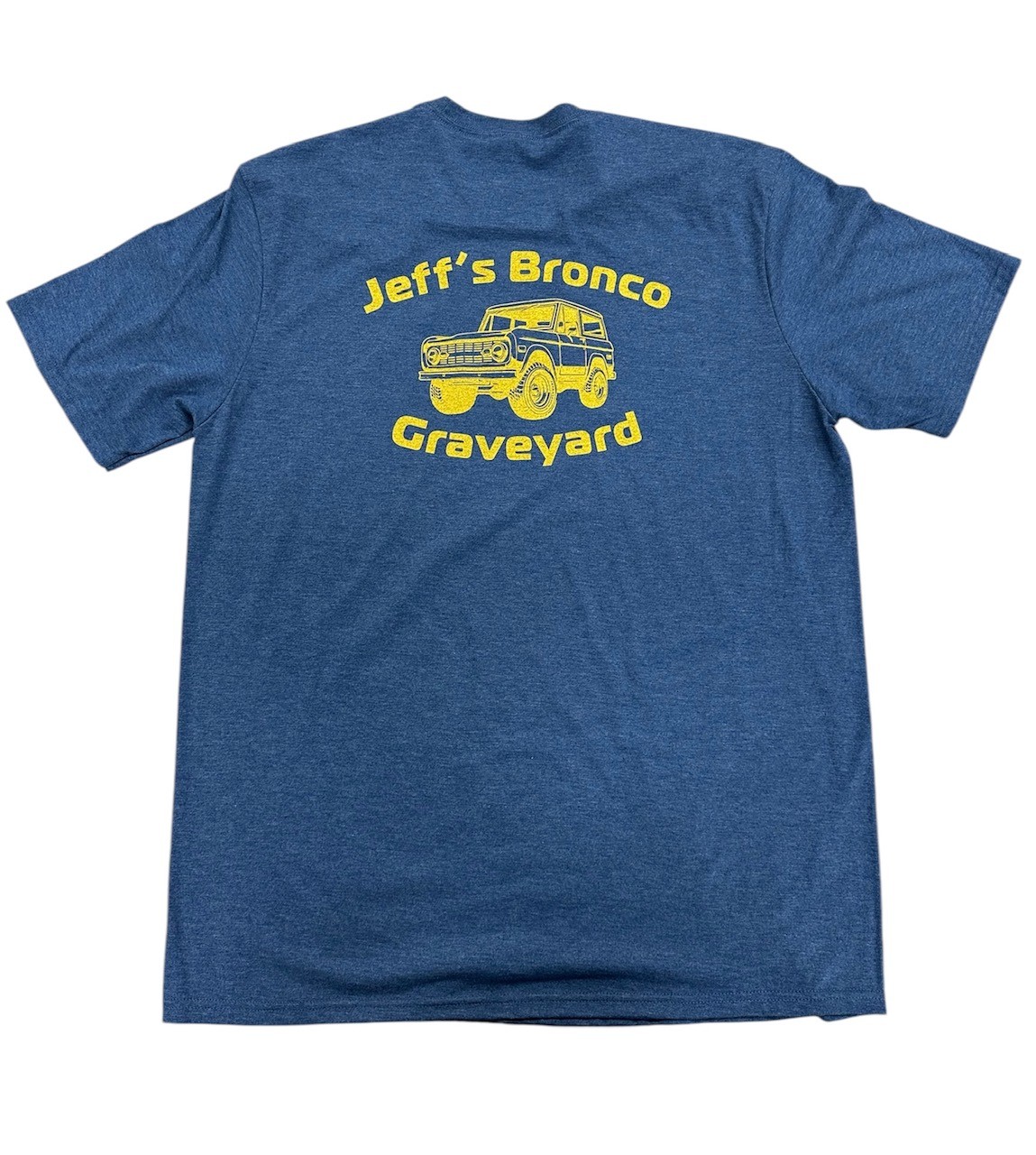 Jeff's Bronco Graveyard Blue/Yellow Throwback T-Shirt