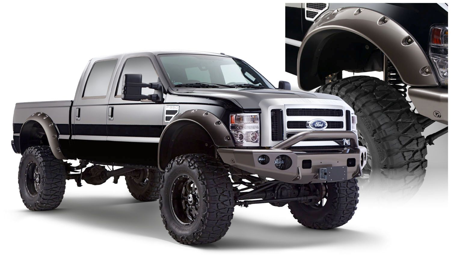 08-10 SuperDuty Cut-Out Style Flares, Front Only