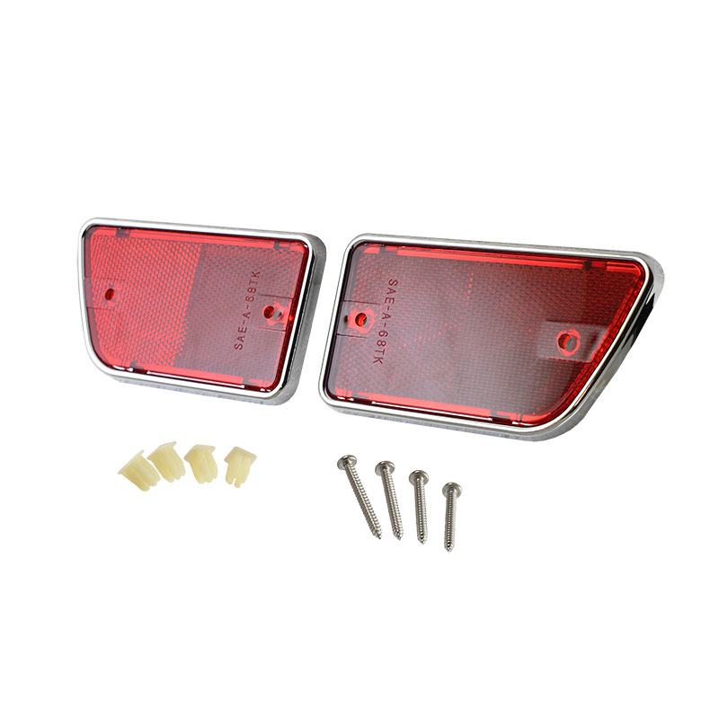 1967-1969 Ford Bronco Side Marker Reflector Red, Right and Left Pair