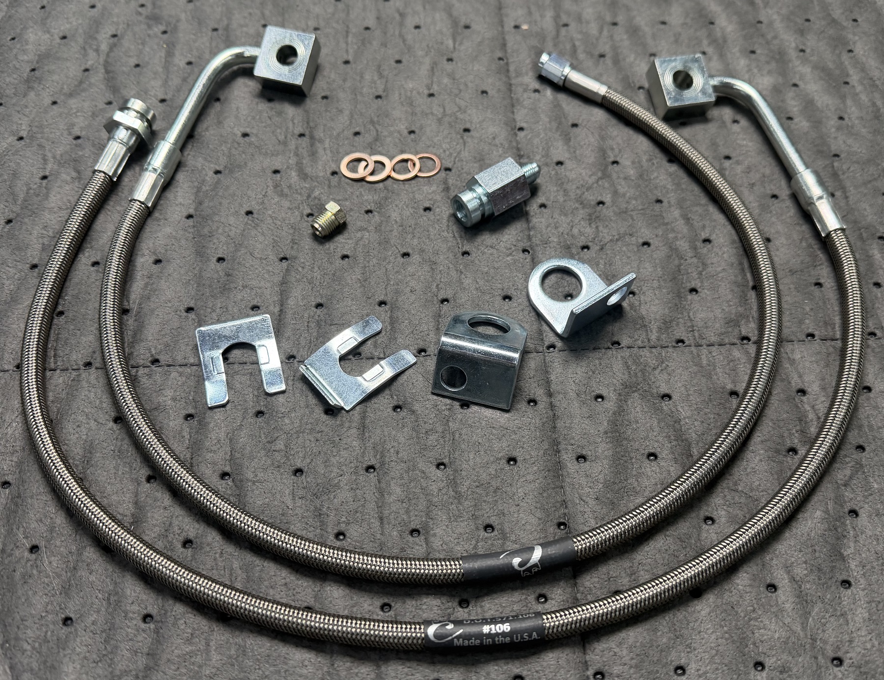 1980-93 Ford F250 Braided Stainless Steel Extended Front Axle Hoses