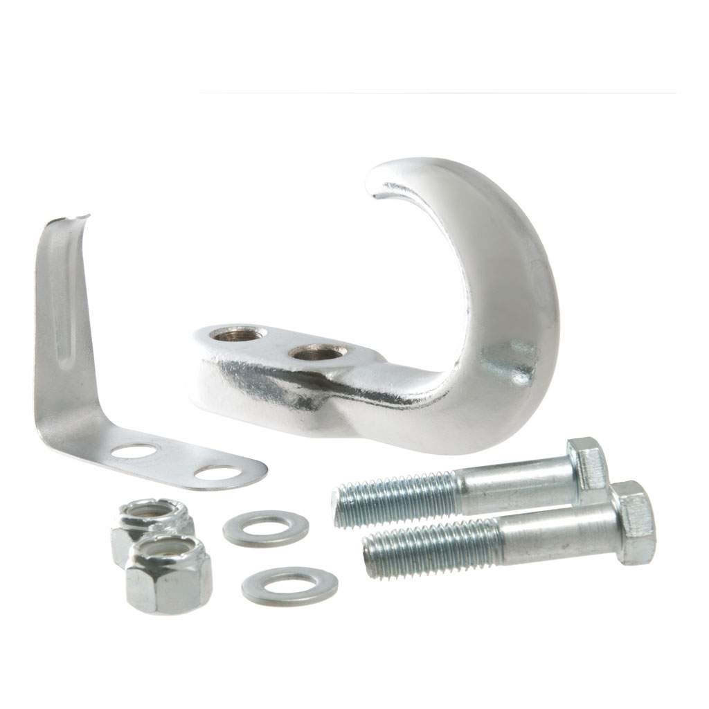 Chrome Tow Hook with Hardware - 10,000lb - Each
