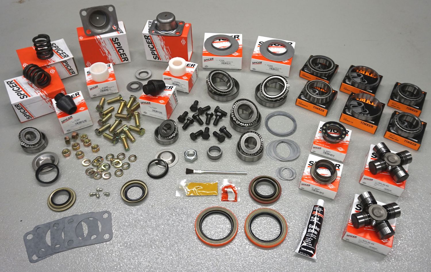 1978-91 D60 Complete Axle Rebuild Kit, Timken Bearings
